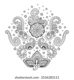 decorative motif illustration, embroidery design, placement print design