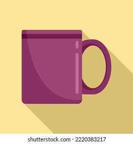 Decorative mug icon flat vector. Breakfast cup. Drink mug
