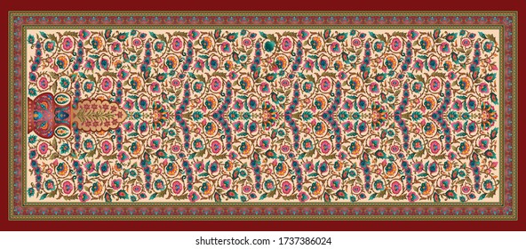 decorative mughal motif   carpet design