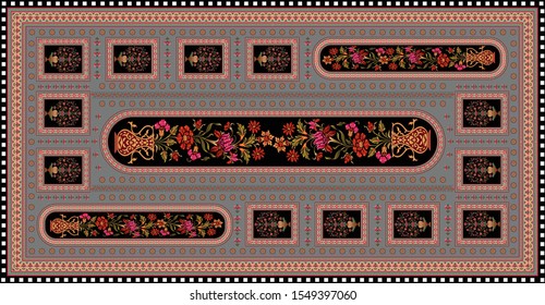 decorative mughal motif   Geometric stole background design