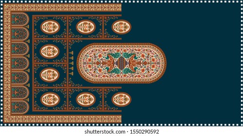 decorative mughal motif   Geometric stole background design