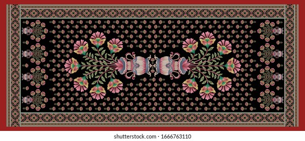 decorative mughal motif   stole background design 