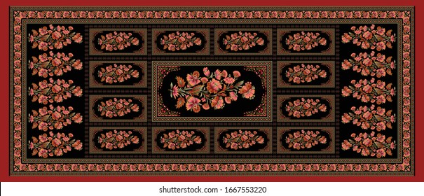 decorative mughal motif stole background design