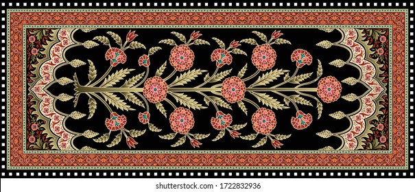 decorative mughal motif   stole background design