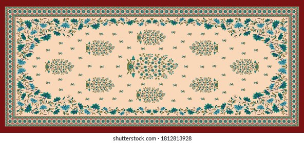 decorative mughal motif   stole background design
