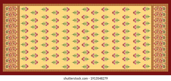  decorative mughal paisley motif   stole background design 