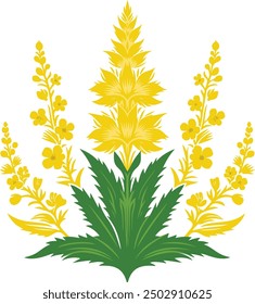 Símbolo decorativo de la flor del mullein, verbascum tierno o flores del mullein. Dibujo detallado de plantas herbáceas perennes silvestres utilizadas en herboristería o medicina herbaria. Vector botánico dibujado a mano