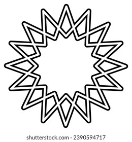Decorative Multi pointed star design element. Vector illustration