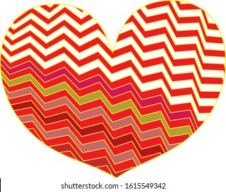 decorative multicolored heart . pop art. the symbol of Valentine's Day.  postcard, sticker