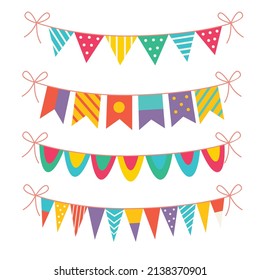 Decorative multi-colored pennant banner vector