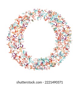 decorative music note letter O