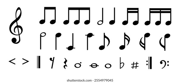 Decorative music note, musical notes melody, music sound