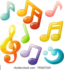 decorative musical cartoon symbols