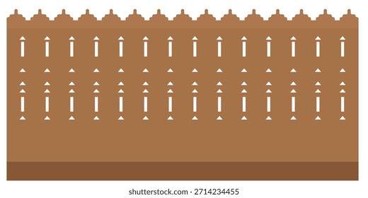 Ilustração decorativa do padrão da parede de Najdi inspirada na arquitetura de lama e no patrimônio cultural da Arábia Saudita