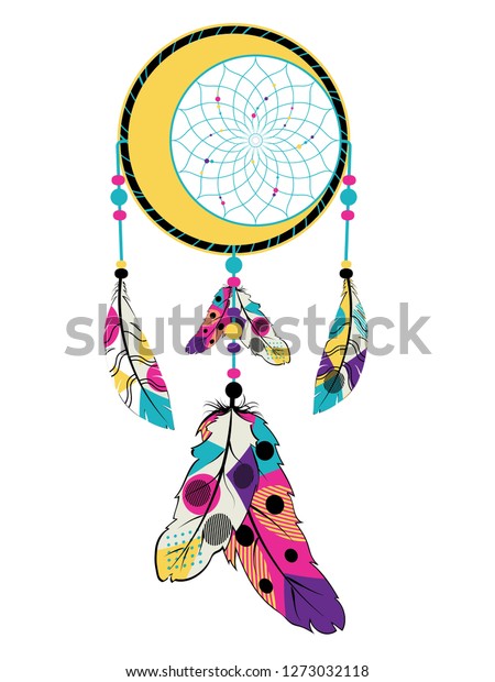 Decorative Native Dream Catcher Colorful Stylized Stock Vector (Royalty ...