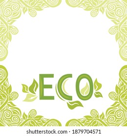 Decorative nature background eco. Vector illustration