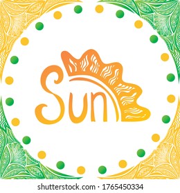 Decorative nature background sun. Vector illustration