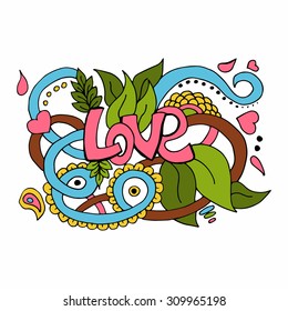 Decorative nature background. Template frame design love. Floral design love elements. Doodle flowers. Zentangle pattern. Vector floral hand drown pattern. Wedding card. Love card. Floral heart shape.