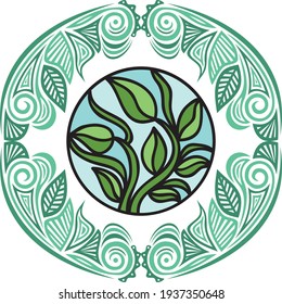 Decorative nature background. Vector illustration