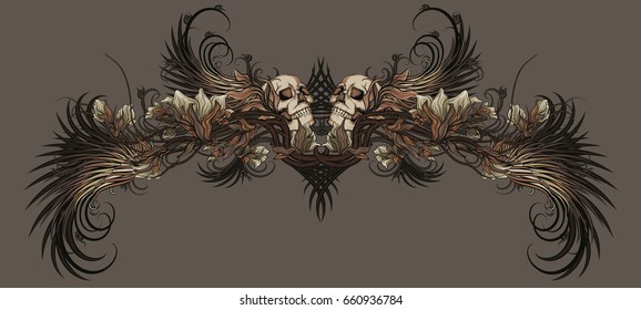 decorative nature composition with wings