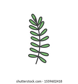 decorative nature foliage leaves branch icon vector illustration