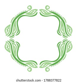 Decorative nature frame of leaves. Vector illustration