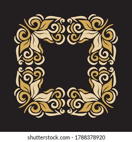 Marco de naturaleza decorativa de hojas. Ilustración del vector
