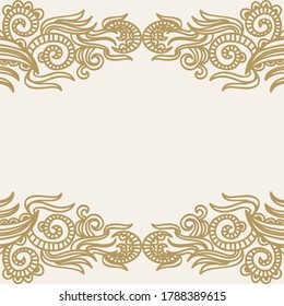 Decorative nature frame of leaves. Vector illustration
