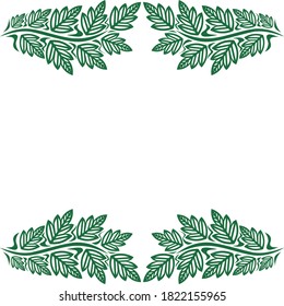Decorative nature frame of leaves. Vector illustration
