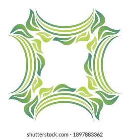 Decorative nature frame of leaves. Vector illustration