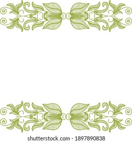Decorative nature frame of leaves. Vector illustration