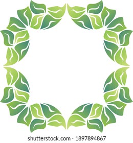 Decorative nature frame of leaves. Vector illustration