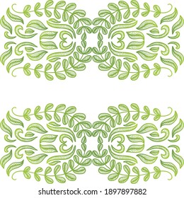 Decorative nature frame of leaves. Vector illustration