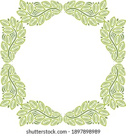 Decorative nature frame of leaves. Vector illustration