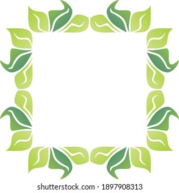 decorative nature frame of leaves. Vector illustration