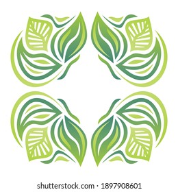 decorative nature frame of leaves. Vector illustration