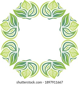 Marco de naturaleza decorativa de hojas. Ilustración del vector