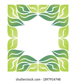 Marco de naturaleza decorativa de hojas. Ilustración del vector