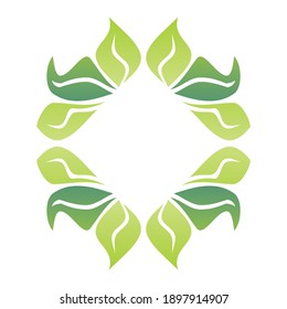 Marco de naturaleza decorativa de hojas. Ilustración del vector
