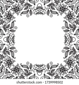 Decorative nature frame. Vector illustration