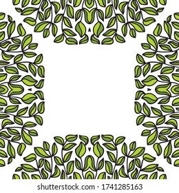 Decorative nature frame. Vector illustration