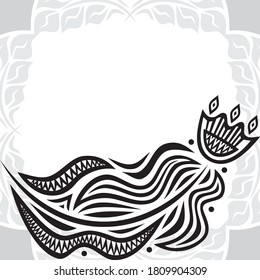 Decorative nature frame. Vector illustration