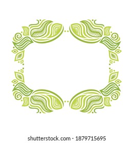 Decorative nature frame. Vector illustration