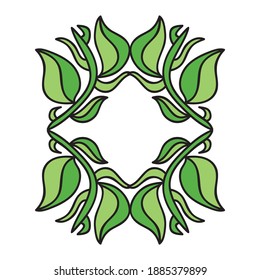 Decorative nature frame. Vector illustration