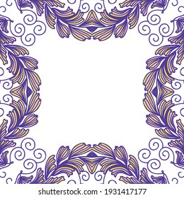 Decorative nature frame. Vector illustration