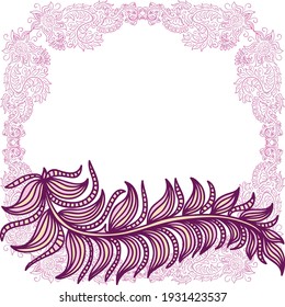 Decorative nature frame. Vector illustration