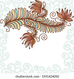 Decorative nature frame. Vector illustration