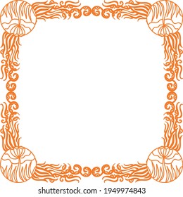Decorative nature frame. Vector illustration