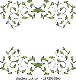 Decorative nature frame. Vector illustration