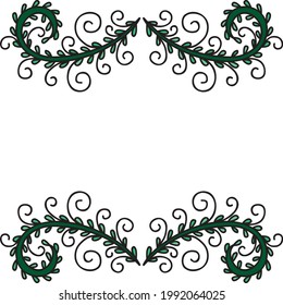 Decorative nature frame. Vector illustration